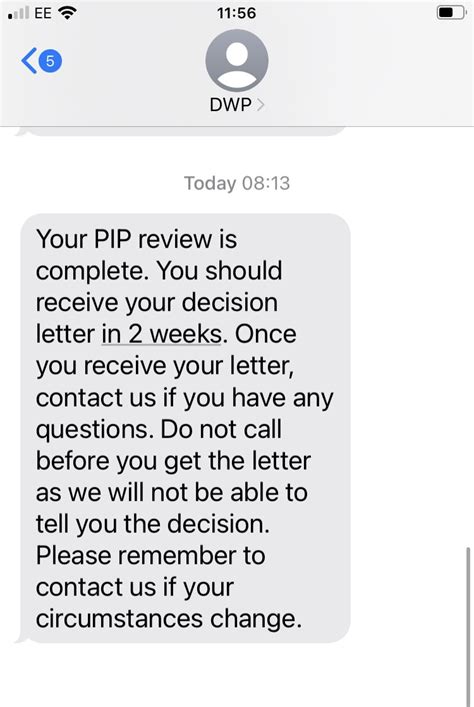 PIP Consultation Report Form PA4 4. . Dwp pip decision text message